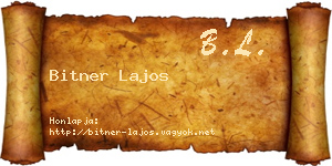 Bitner Lajos névjegykártya
